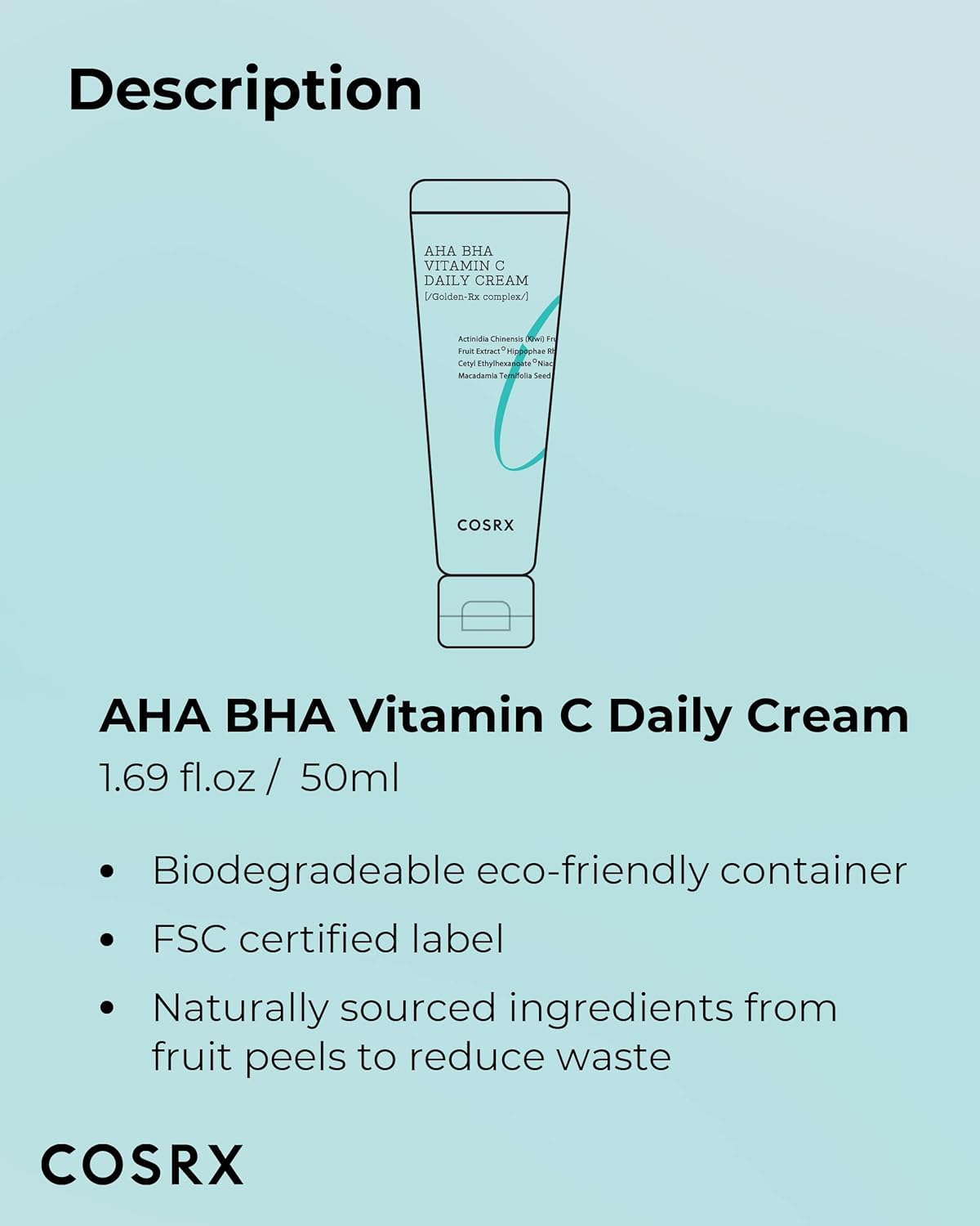 COSRX Refresh AHA BHA Vitamin C Daily Cream