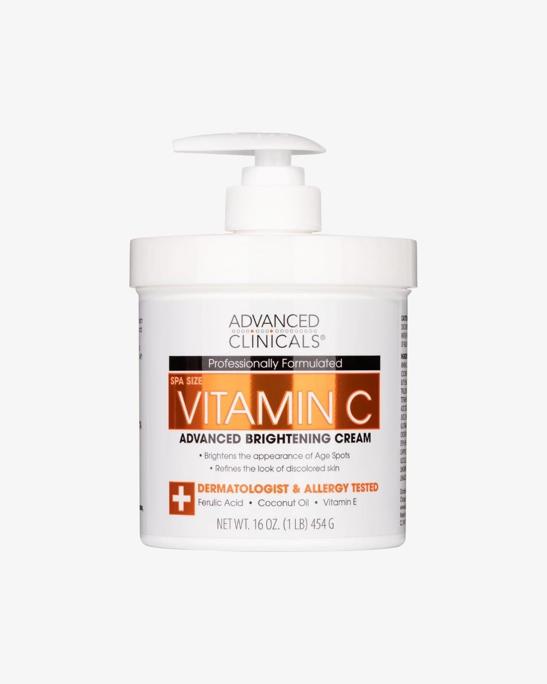 Advanced Clinicals Vitamin C Brightening Cream, 16oz