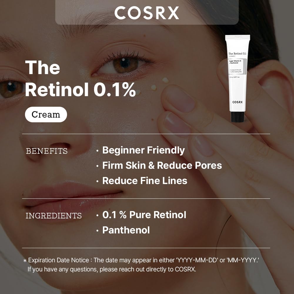 COSRX Retinol 0.1% Cream, 0.67 Oz, Anti-aging Eye And Neck Cream