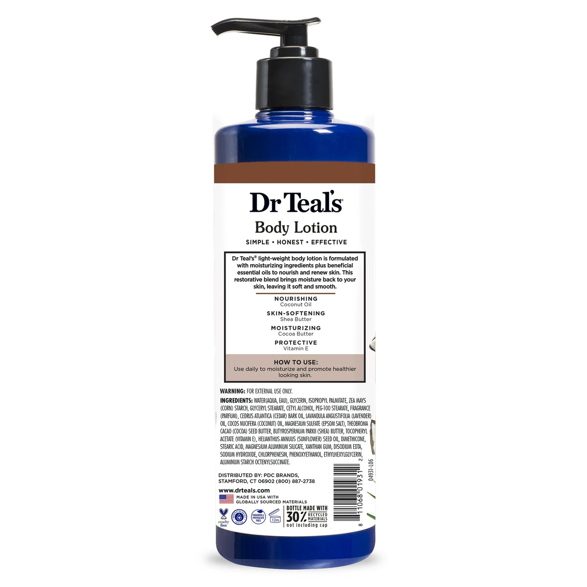 Dr Teal's Body Lotion, with Coconut & Essential Oils, 18 oz
