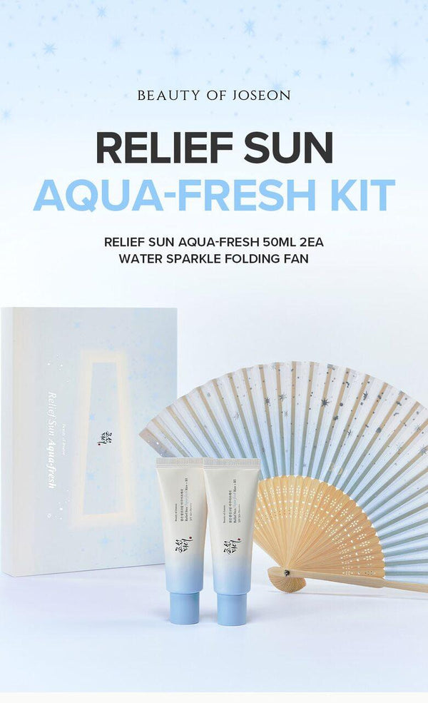 Beauty of Joseon Relief Aqua-fresh : Rice + B5 Set 50ml+50ml+fan