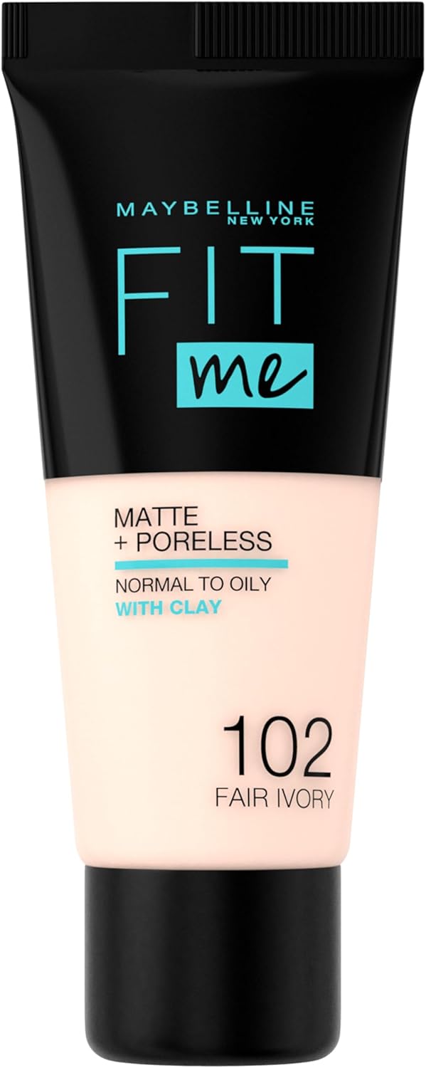 Maybelline New York Fit Me Matte & Poreless Foundation 102 FAIR IVORY