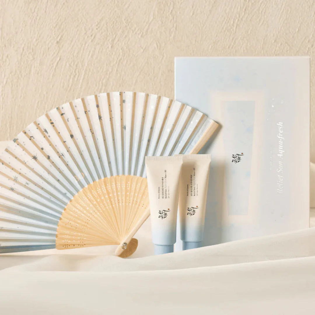 Beauty of Joseon Relief Aqua-fresh : Rice + B5 Set 50ml+50ml+fan