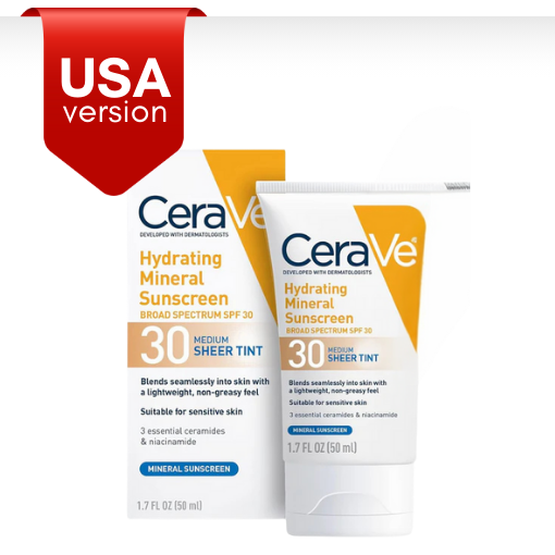 CeraVe Tinted Hydrating Mineral Sunscreen SPF 30
