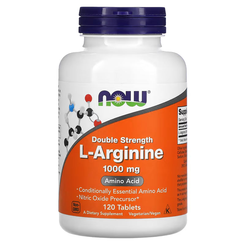 NOW Foods Supplements, L-Arginine 1,000 mg, Nitric Oxide Precursor*, Amino Acid, 120 Tablets