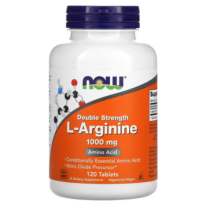 NOW Foods Supplements, L-Arginine 1,000 mg, Nitric Oxide Precursor*, Amino Acid, 120 Tablets