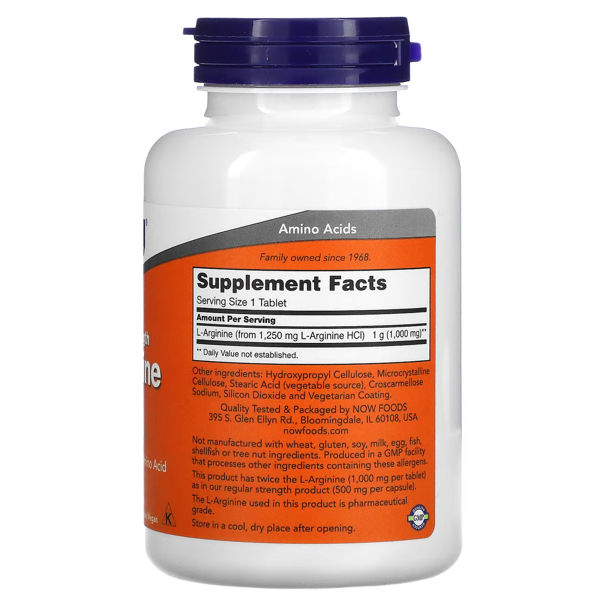 NOW Foods Supplements, L-Arginine 1,000 mg, Nitric Oxide Precursor*, Amino Acid, 120 Tablets