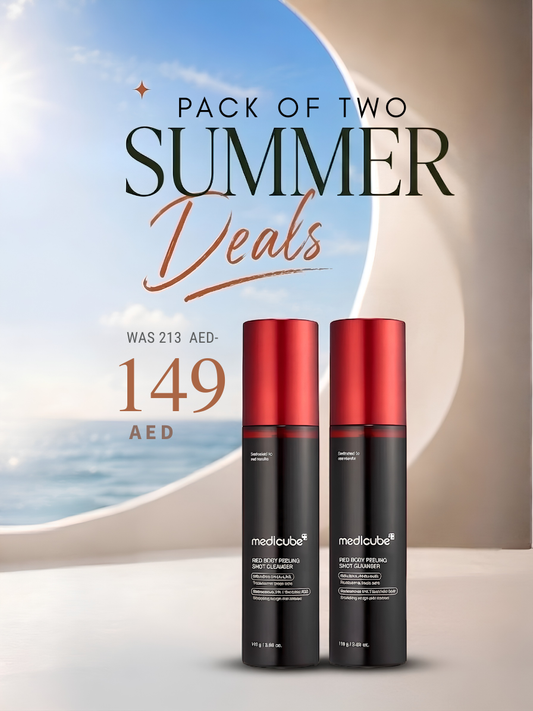Pack of Two : Medicube Red Acne Body Peeling Shot, AHA + BHA Exfoliating Body Spray 110g