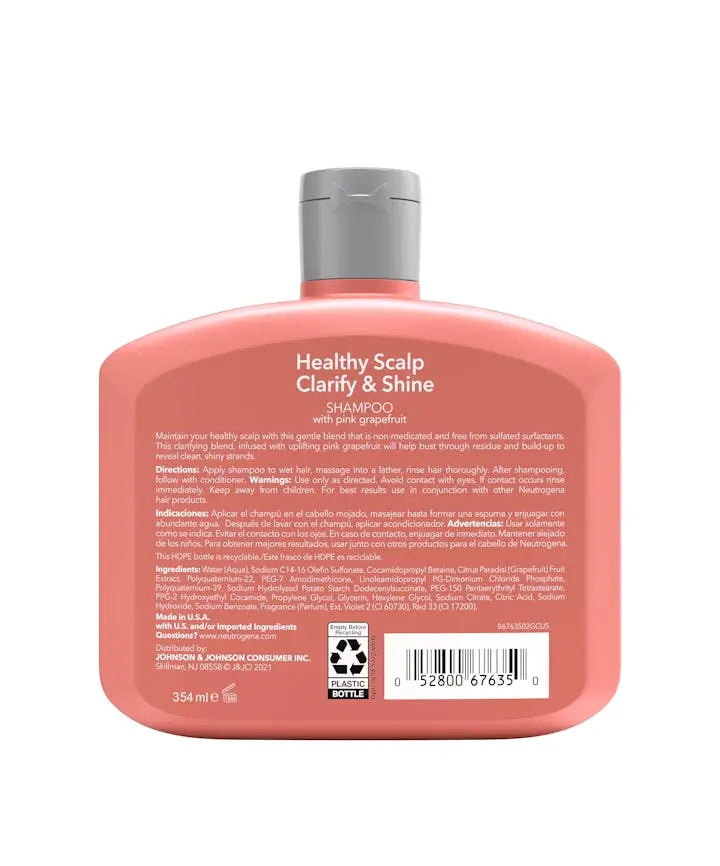 NEUTROGENA® Healthy Scalp Shampoo Clarify & Shine with Pink Grapefruit 12 Fl Oz