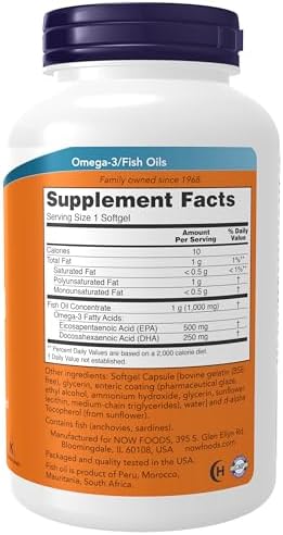 NOW Foods Supplements, Ultra Omega-3 Molecularly Distilled and Enteric Coated, 180 Softgels