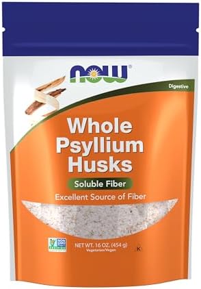 NOW Foods Supplements, Whole Psyllium Husks, Non-GMO Project Verified, Soluble Fiber 16-Ounce (454g)
