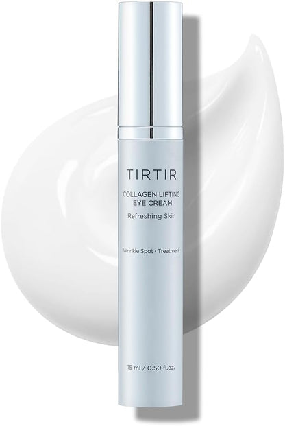 TIRTIR Collagen Lifting Eye Cream - Roller Applicator, Wrinkle Spot Treatment 15 ML