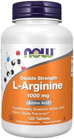 NOW Foods Supplements, L-Arginine 1,000 mg, Nitric Oxide Precursor*, Amino Acid, 120 Tablets