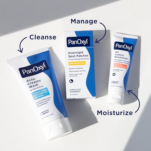 PanOxyl PM Overnight Spot Patches, Advanced Hydrocolloid Healing Technology, Fragrance Free, 40 Count Pack of 1