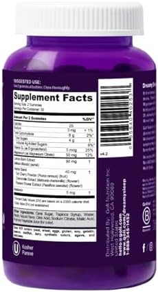 Goli Dreamy Sleep Gummy - 60 Count - Melatonin, Vitamin D, Magnesium, and Lemon Balm Extract - Gelatin-Free, Gluten-Free, Vegan &amp; Non-GMO