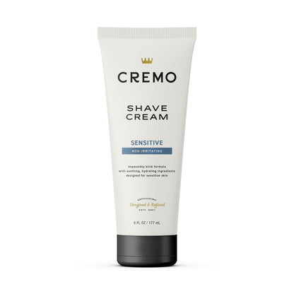 Cremo Sensitive Shave Cream, Astonishingly Superior Ultra-Slick Shaving Cream for Men, Fights Nicks, Cuts and Razor Burn, 6 Fl Oz
