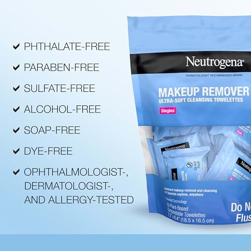 Neutrogena Makeup Remover Wipes Singles Daily Facial Cleanser Towelettes (20ea)