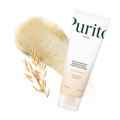 PURITO Korean Oat Exfoliating Facial Polish Gentle & Effective Daily Scrub Hydrating Face Cleanser 150 ml