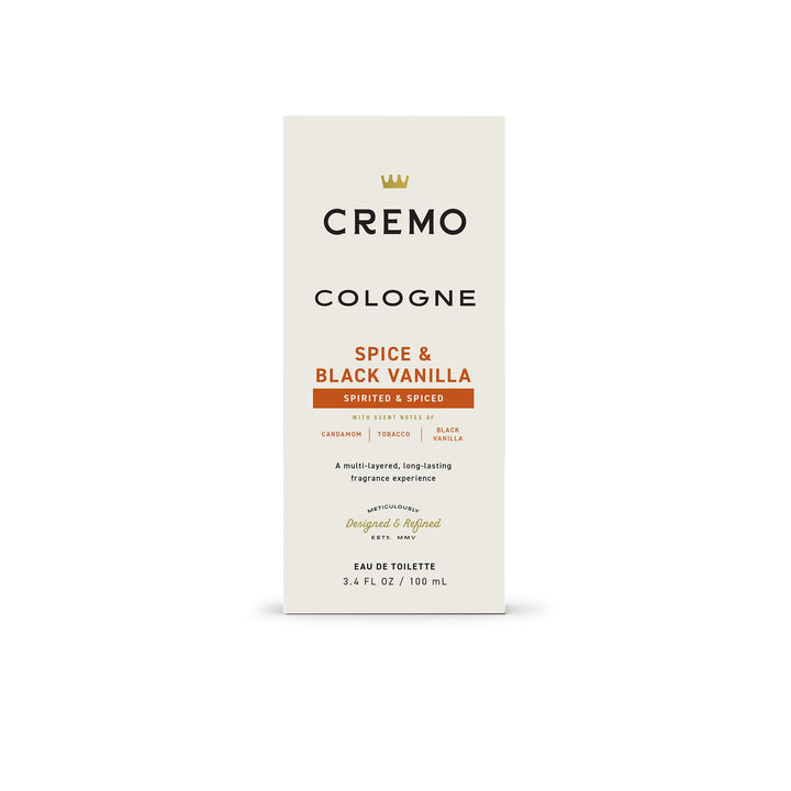 Cremo Spice & Black Vanilla Cologne Spray For Men 3.4 Oz