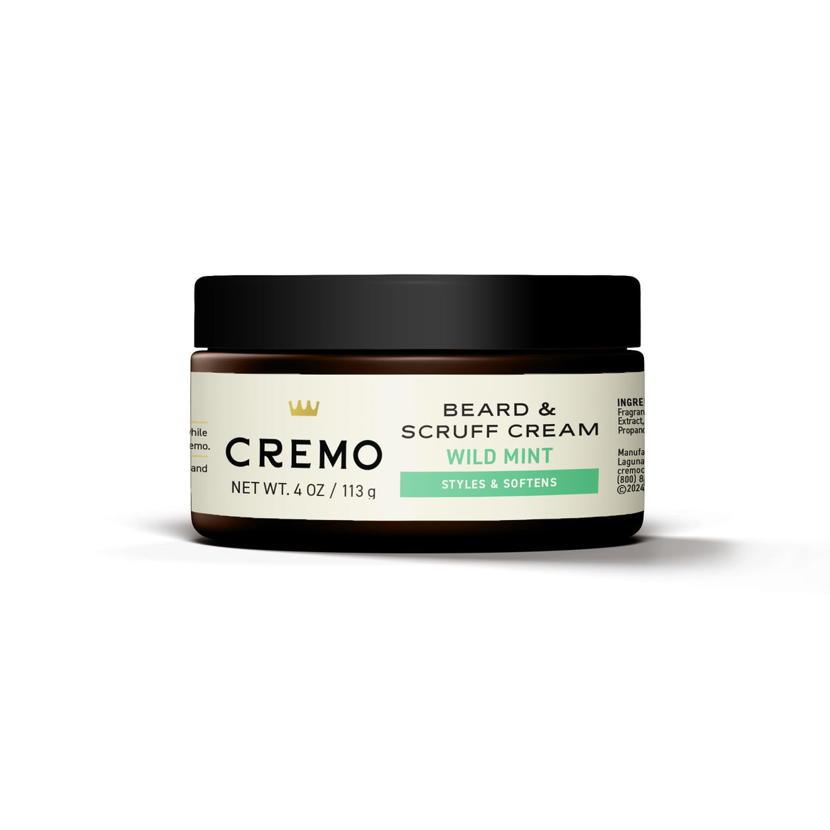 Cremo Wild Mint Beard & Scruff Cream 4 Oz