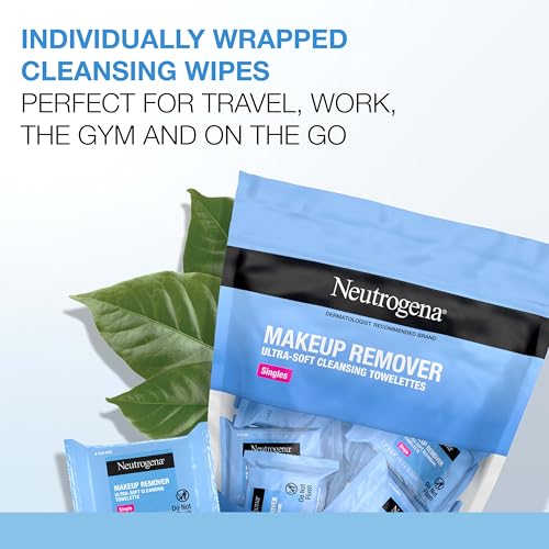 Neutrogena Makeup Remover Wipes Singles Daily Facial Cleanser Towelettes (20ea)