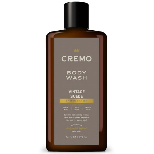 Cremo Vintage Suede Body Wash Men 16 Oz