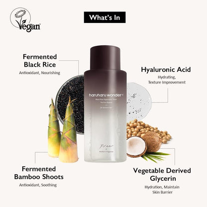 Haruharu Wonder - Black Rice Hyaluronic Toner - Fragrance Free - 300ml