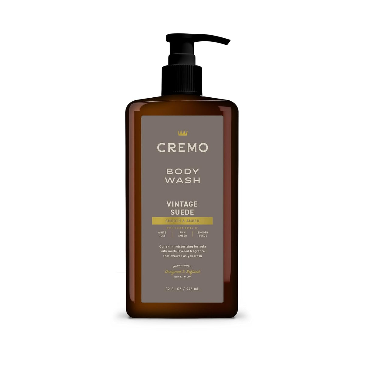 Cremo Vintage Suede Body Wash Men 32 Oz