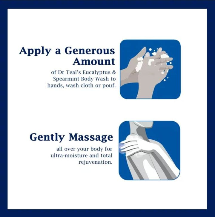 Dr Teal's Body Wash, Relax & Relief with Eucalyptus & Spearmint 24 oz