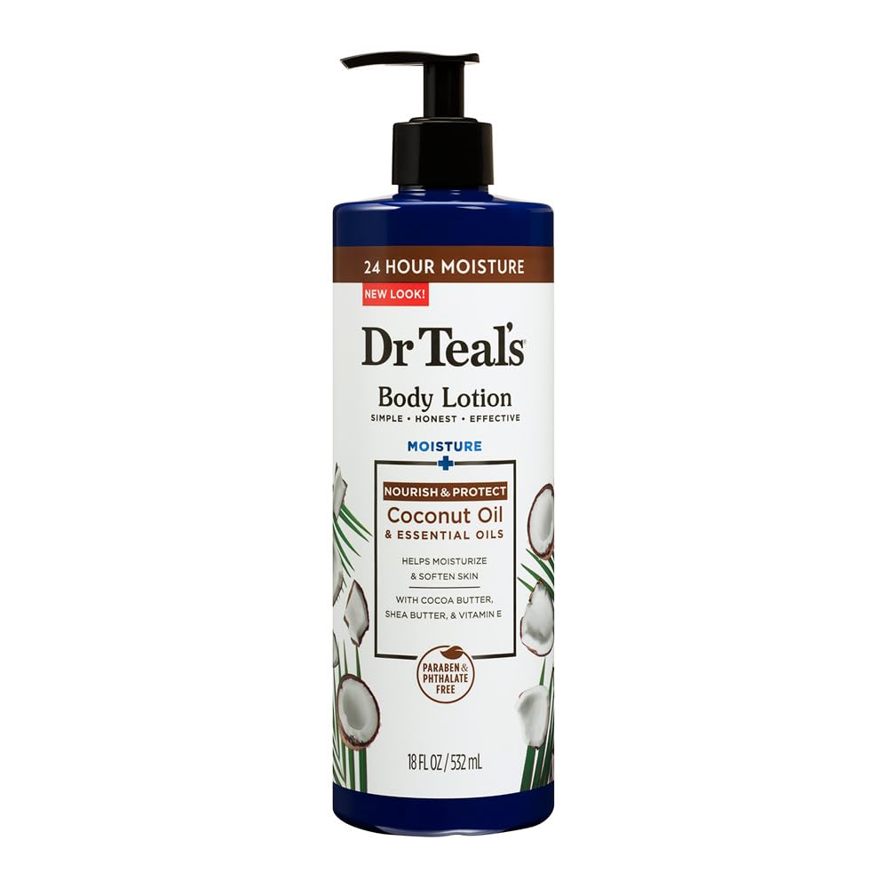 Dr Teal's Body Lotion, with Coconut & Essential Oils, 18 oz