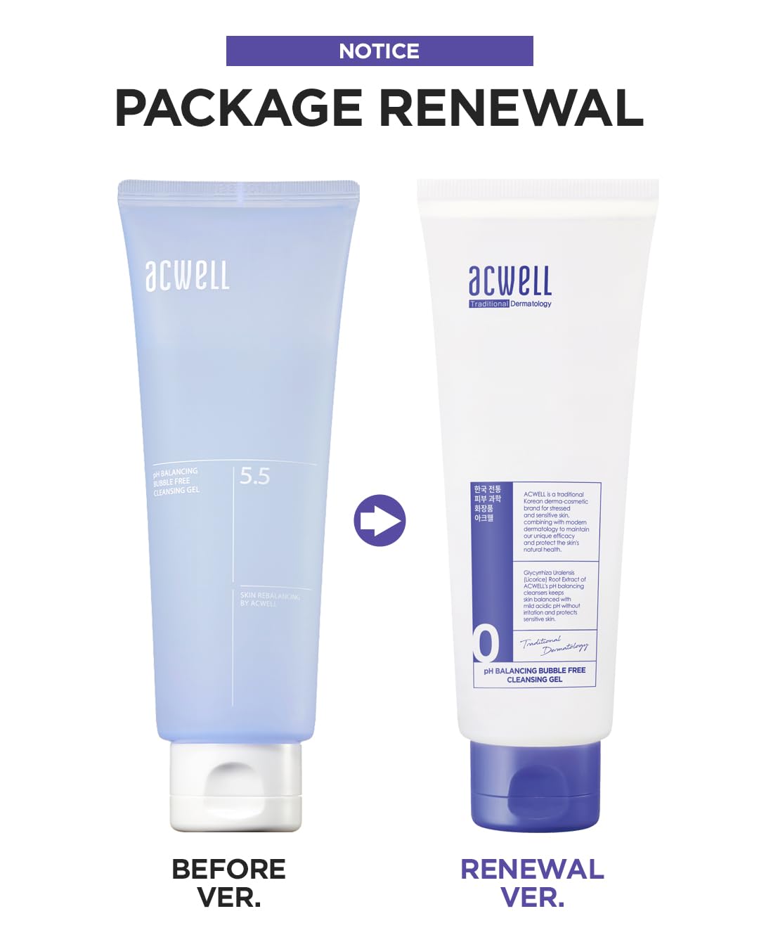 ACWELL pH Balancing Bubble Free Cleansing Gel - 160ml