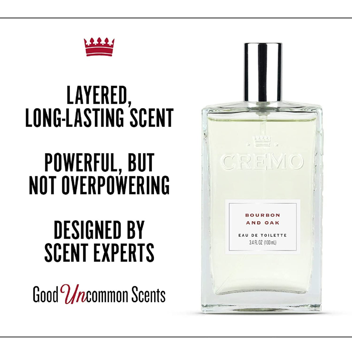 Cremo Bourbon & Oak Cologne Spray For Men 3.4 Oz