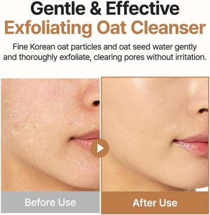 PURITO Korean Oat Exfoliating Facial Polish Gentle & Effective Daily Scrub Hydrating Face Cleanser 150 ml