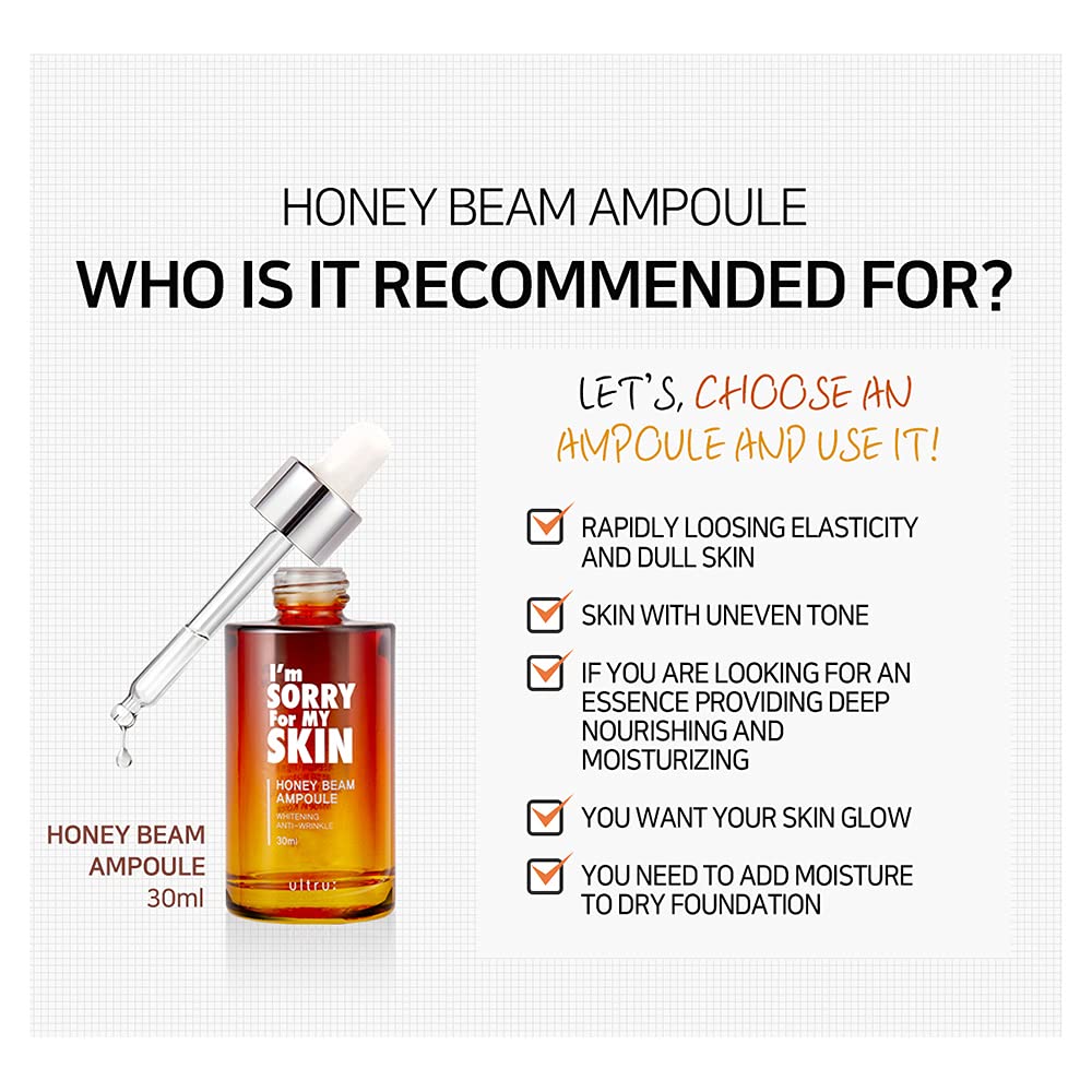 I'M SORRY FOR MY SKIN Facial Skin Honey Beam Ampoule Serum 30ml