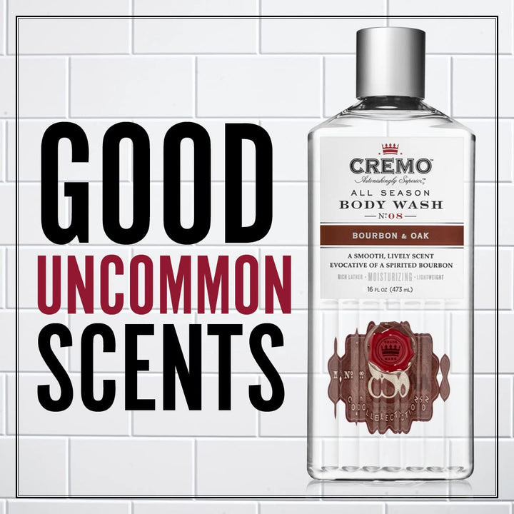 Cremo Bourbon & Oak Body Wash for Men, 16 Fl Oz