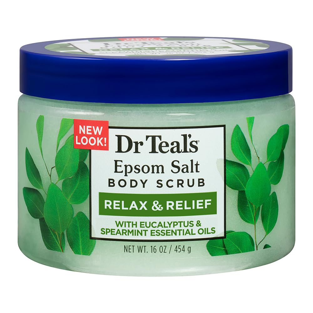 Dr Teal's Exfoliate & Renew with Eucalyptus & Spearmint Epsom Salt Body Scrub 16 OZ