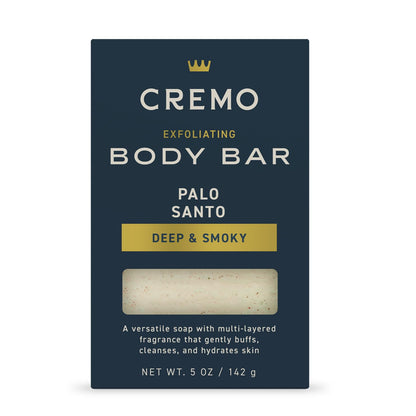Cremo Exfoliating Body Bar for Men Palo Santo Scent 5 Oz
