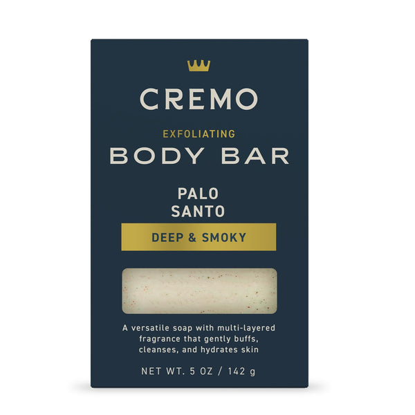 Cremo Exfoliating Body Bar for Men Palo Santo Scent 5 Oz
