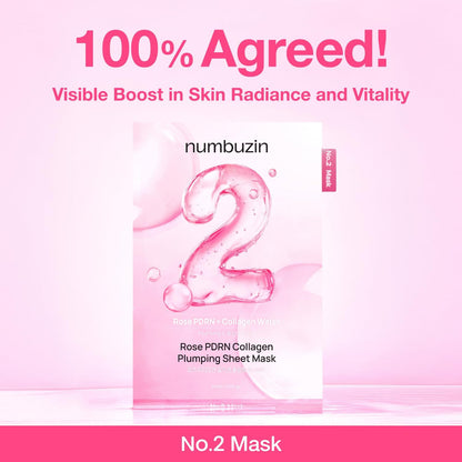 numbuzin No.2 Sheet Mask | Rose PDRN Collagen Plumping Sheet Mask 5ea