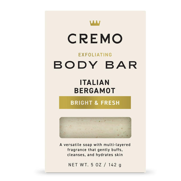 Cremo Exfoliating Italian Bergamot Body Bar for Men 5oz
