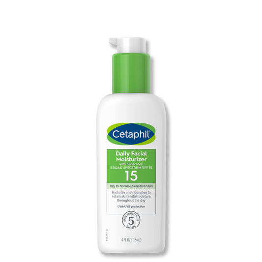 Cetaphil Daily Facial Moisturizer Sunscreen SPF 15 Fragrance Free 4 fl oz (118 ml)