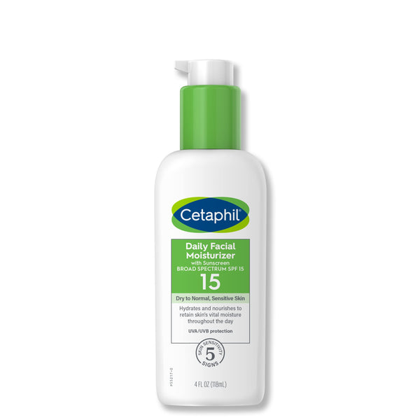 Cetaphil Daily Facial Moisturizer Sunscreen SPF 15 Fragrance Free 4 fl oz (118 ml)