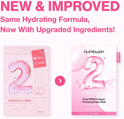 numbuzin No.2 Sheet Mask | Rose PDRN Collagen Plumping Sheet Mask 5ea