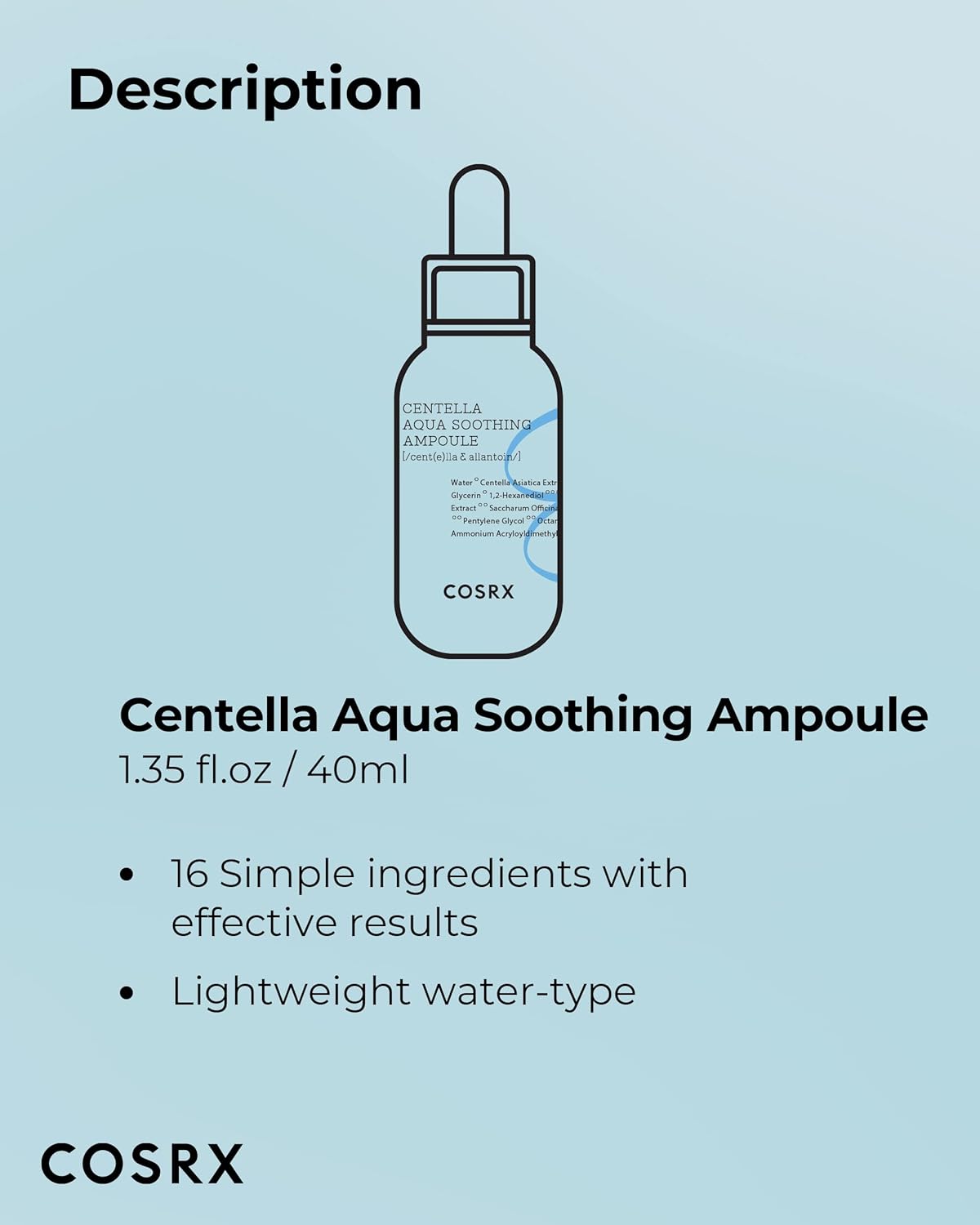 Cosrx Hydrium Centella Aqua Soothing Ampoule 40 ml