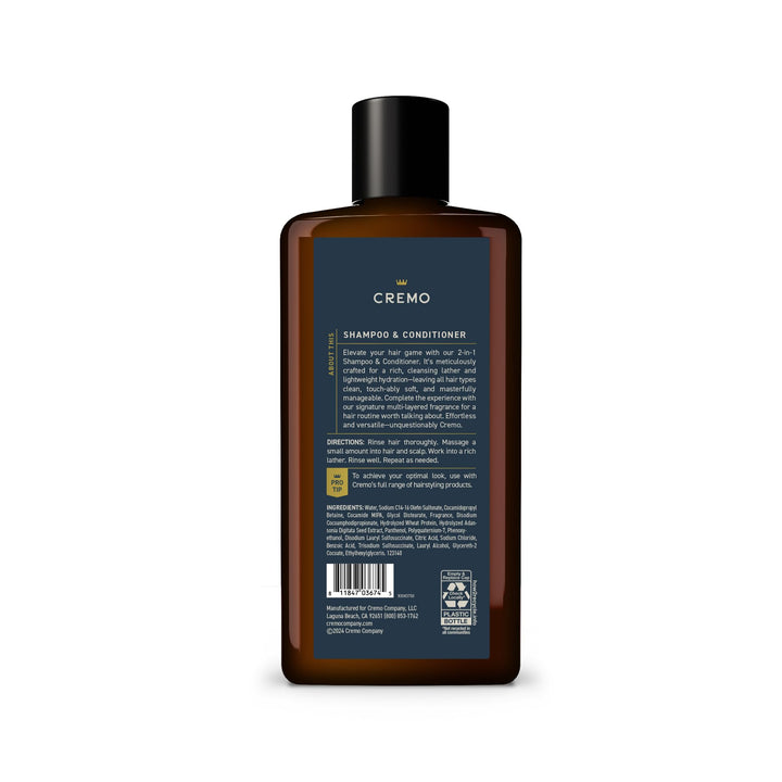 Cremo Palo Santo Barber Grade 2-n-1 Shampoo & Conditioner 16 Fl Oz