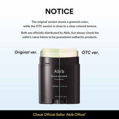 Abib Quick Sunstick Protection Bar SPF50+ PA++++ 22 g
