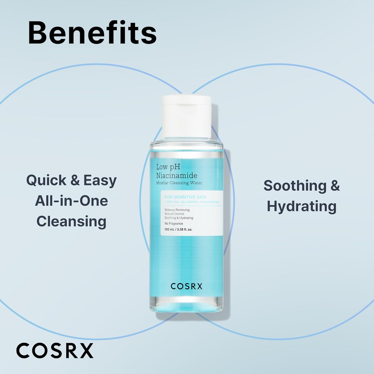 COSRX Low pH Niacinamide Micellar Cleansing Water Daily Mild Facial Cleansing Wash 100ml