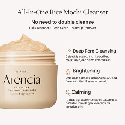 ARENCIA Calendula Rice Mochi Fresh Cleanser 120 Grams
