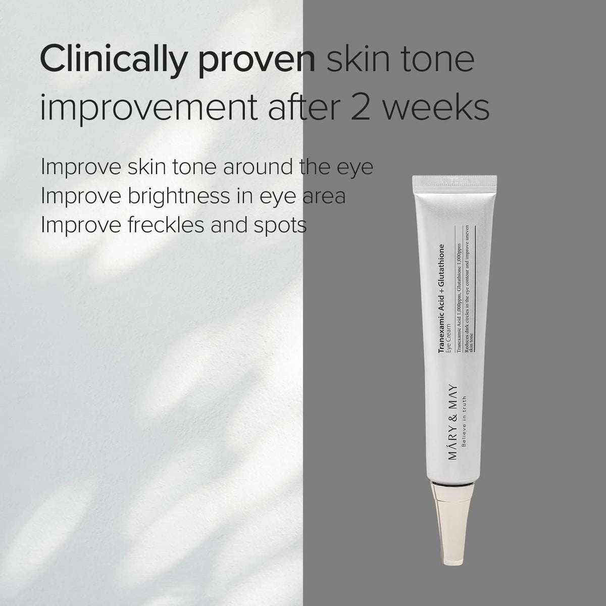 Mary & May Tranexamic Acid + Glutathione Eye Cream, Tranexamic Acid 1.05 Fl Oz / 30ml