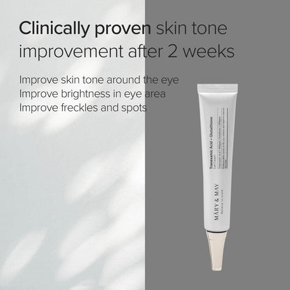 Mary & May Tranexamic Acid + Glutathione Eye Cream, Tranexamic Acid 1.05 Fl Oz / 30ml